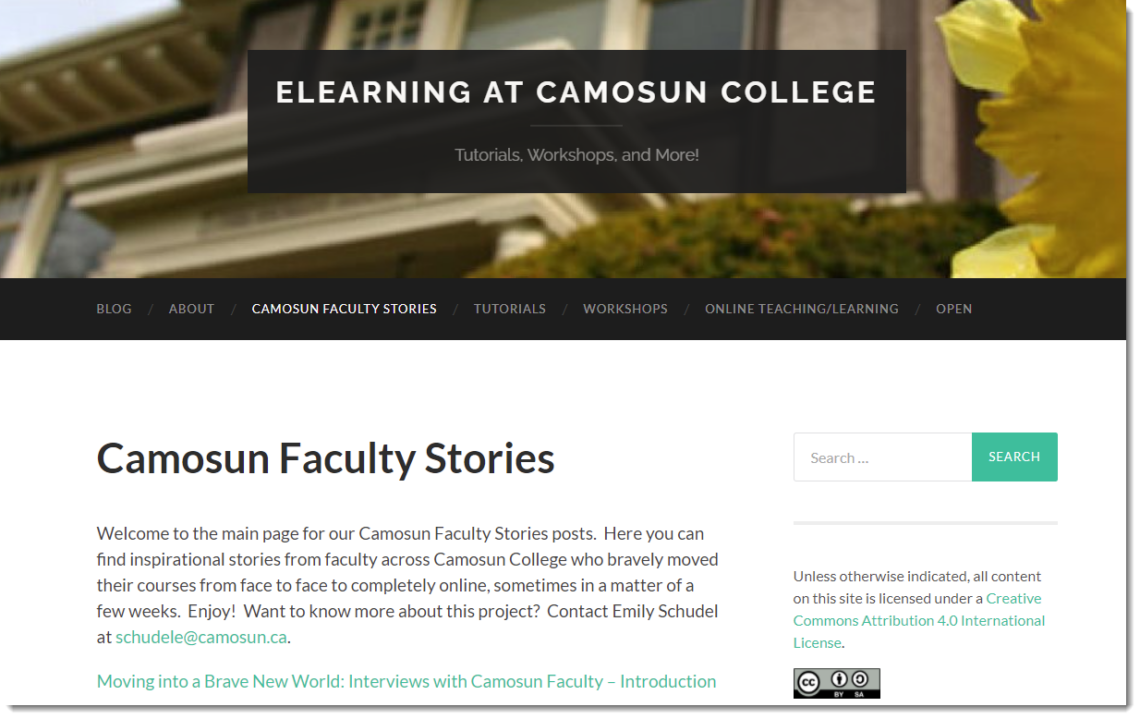 Camosun Faculty Stories Homepage